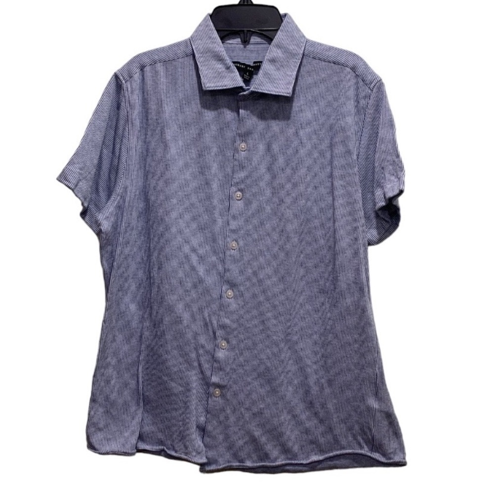 Robert Barakett Short Sleeve Button Down Shirt Mens Size L